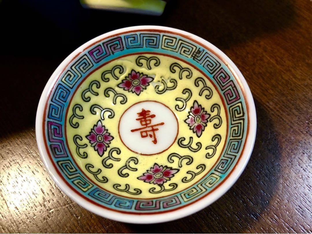 中国　清時代　瑠璃釉粉彩　山水楼閣紋お碗　送料込み1214 中国　清時代　瑠璃釉粉彩　山水楼閣紋お碗　送料込み1214